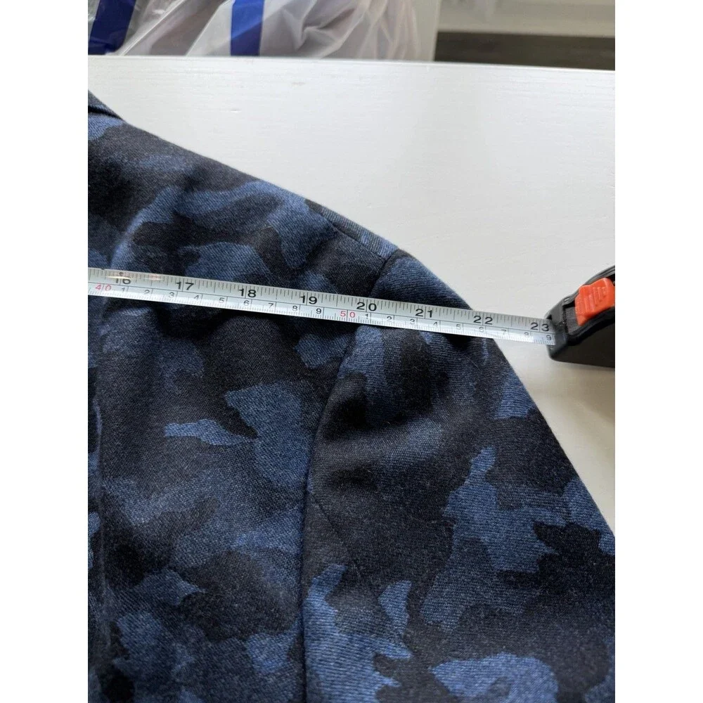 Robert Graham 44-46 Blue Camouflage Wool & Cashmere Blend Flannel Blazer 24X30